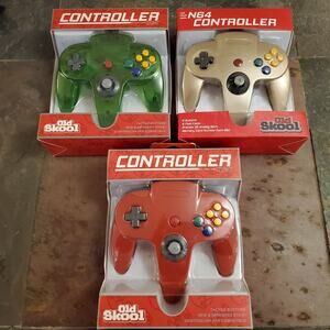 3 N64 Controllers - 3 Colors Bundle (NEW) - Nintendo64 - Old Skool